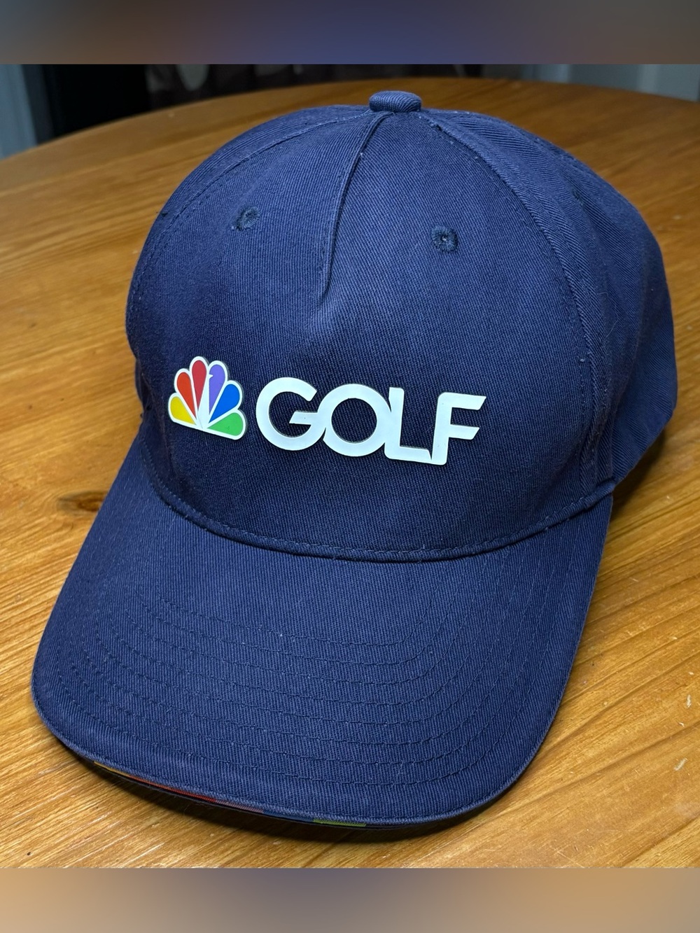 2017 Mitchell & Ness Navy Blue NBC Golf Logo Strapback Hat OSFA EUC